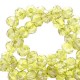 Faceted glass beads 8x6mm disc Sundance yellow-pearl shine coating